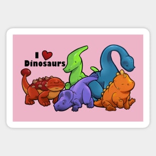 I love Dinosaurs (landscape; pink) Magnet